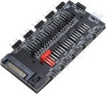 Controlador ARGB de 5V y 3 pines, Hub PWM de 4 pines, Cable de extensión divisor de ventilador remoto ARGB, 10 puertos - Image 3