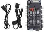 Controlador ARGB de 5V y 3 pines, Hub PWM de 4 pines, Cable de extensión divisor de ventilador remoto ARGB, 10 puertos